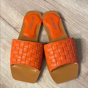 Cape Robbin Orange Woven Sandals Women’s Sz 6.5